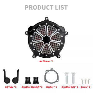 Air Cleaner Filter Red Intake Black For Harley Sportster Iron 883 1200 48 72 2004-UP | HCmotorku