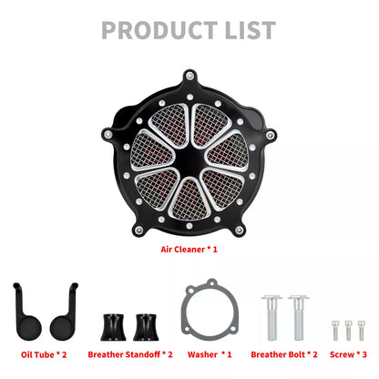 Air Cleaner Filter Red Intake Black For Harley Sportster Iron 883 1200 48 72 2004-UP | HCmotorku
