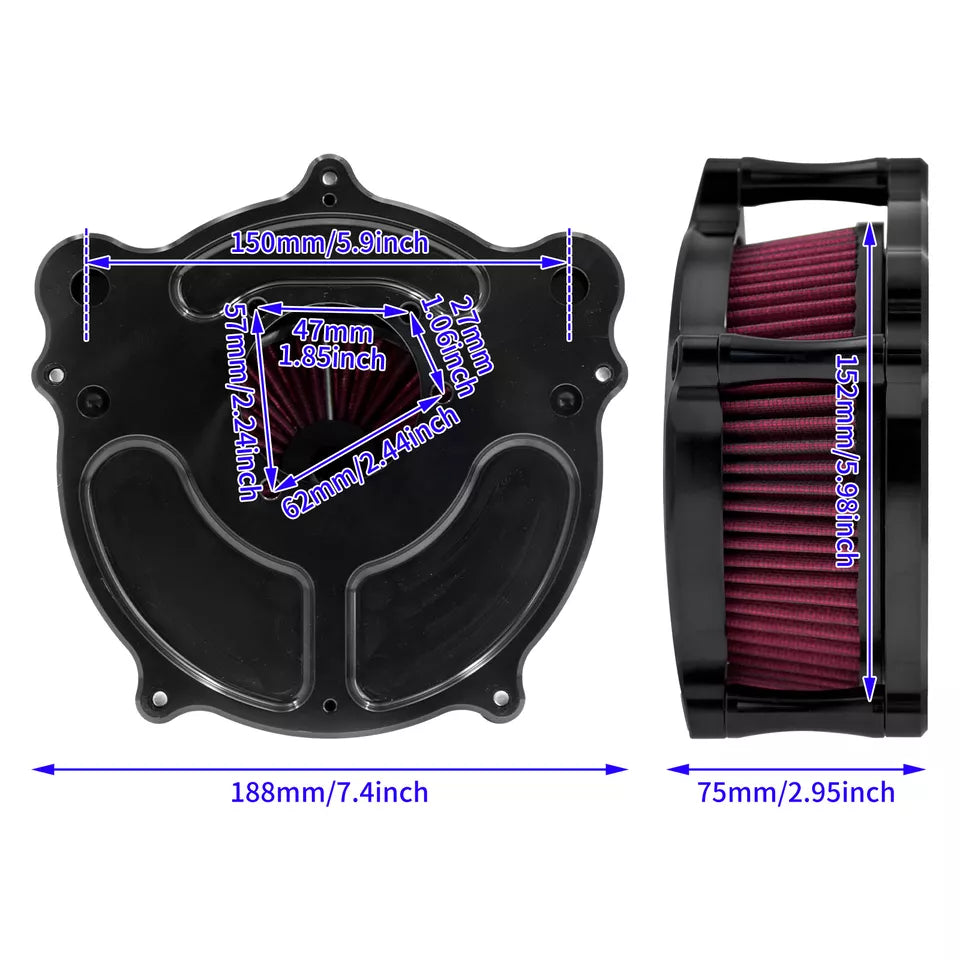 Air Cleaner Filter Red Intake Black For Harley Softail Breakout Fat Boy 2000-2015 | HCmotorku