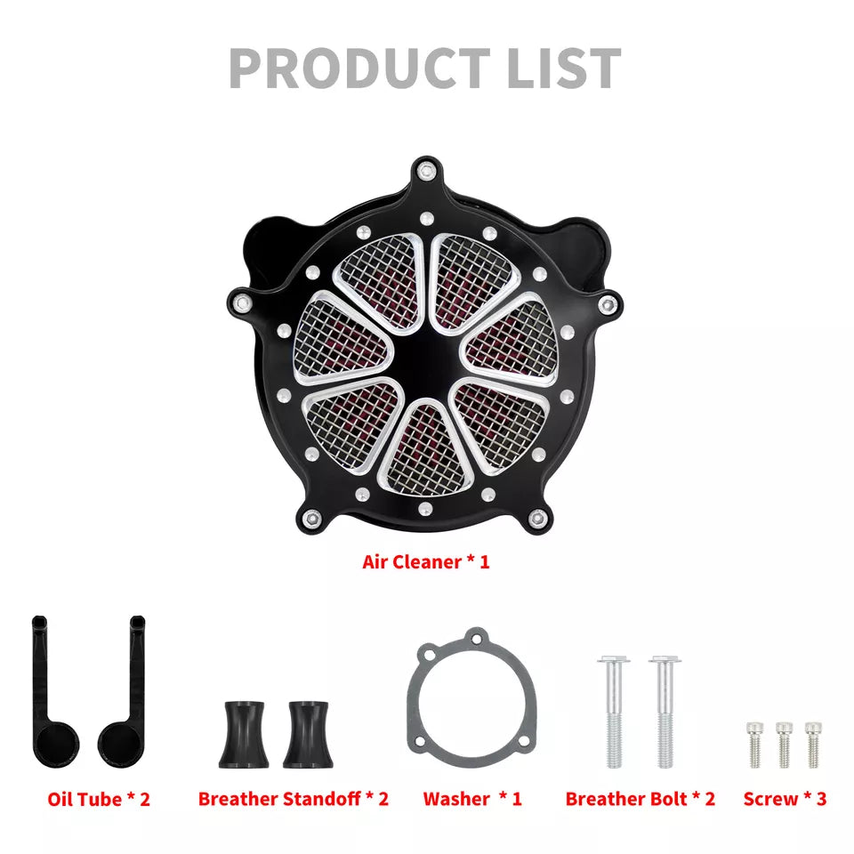 Air Cleaner Filter Red Intake Black For Harley Softail Breakout Fat Boy 2000-2015 | HCmotorku