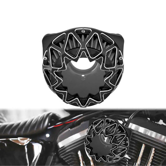 Aluminum Black Transparent Air Cleaner Filter w/ Gray Intake Element For Harley | HCmotorku