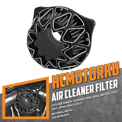 Aluminum Black Transparent Air Cleaner Filter w/ Gray Intake Element For Harley | HCmotorku
