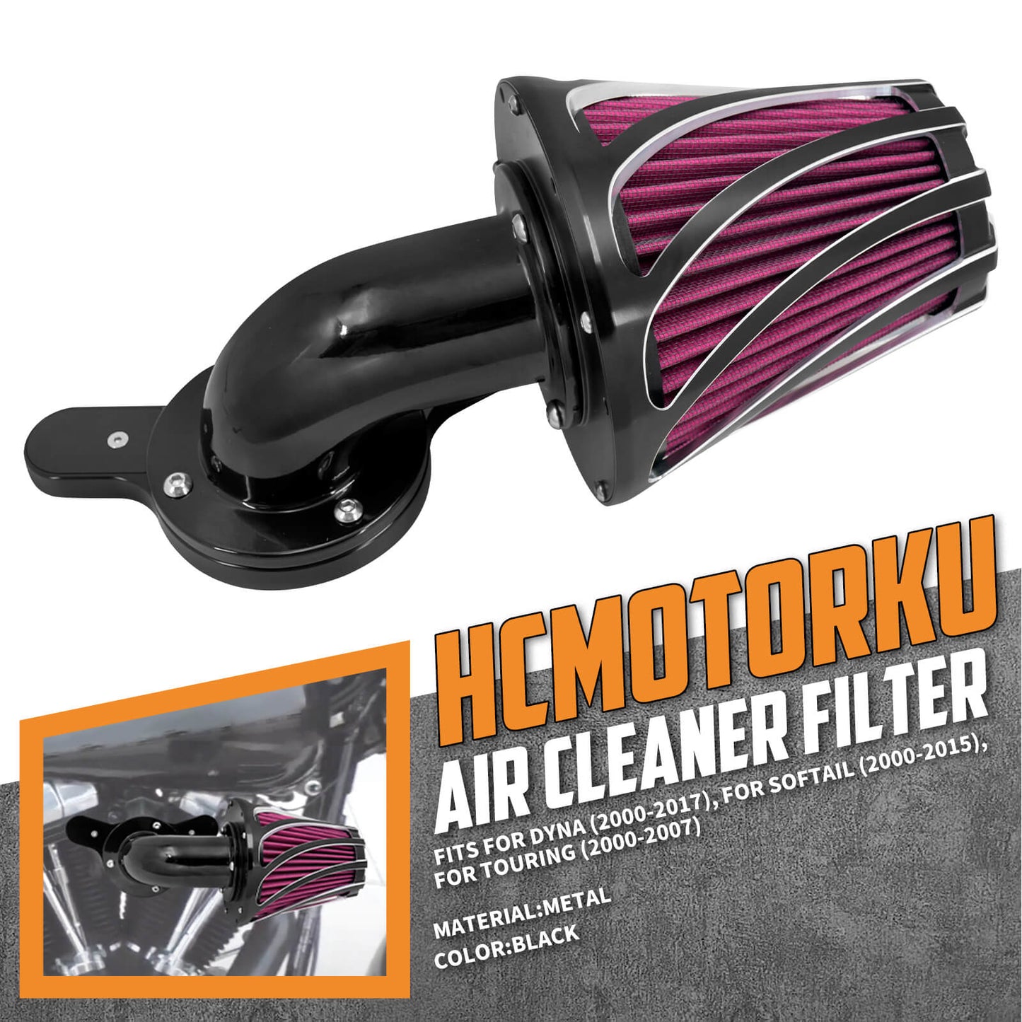 Sucker Air Intake Cleaner Kit Fit Harley Dyna '00-'17 Softail '00-'15 Touring '00-'07 | HCmotorku