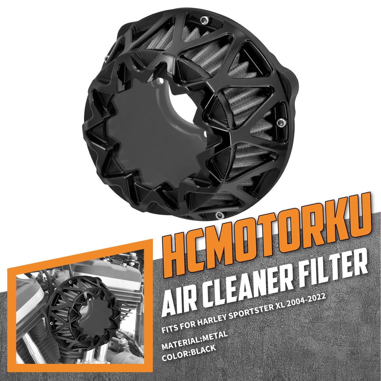 Motorcycle Air Cleaner Filter Intake Filter Fit Harley Sportster XL 2004-UP | HCmotorku