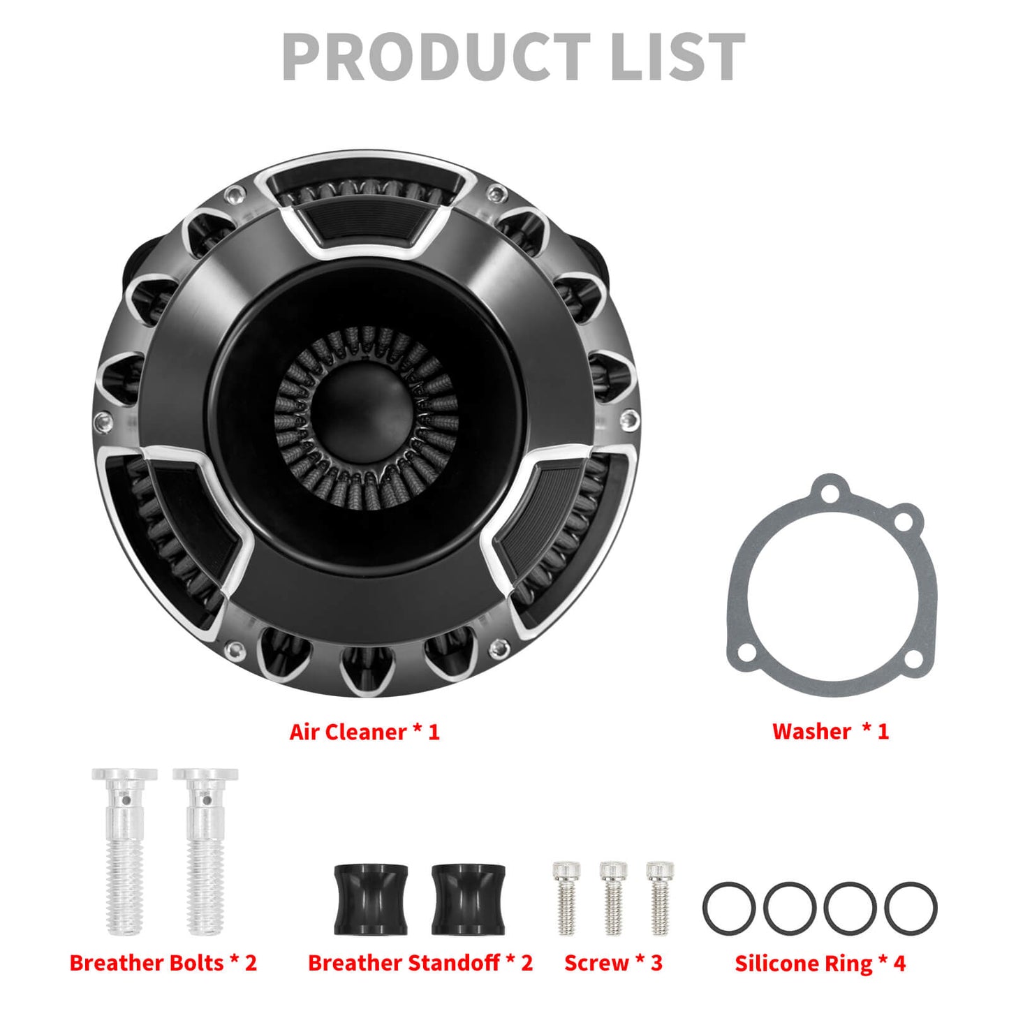 CNC Cut Inverted Series Air Filter Cleaner Element Fit For Sportster XL 2004-2023 | HCmotorku