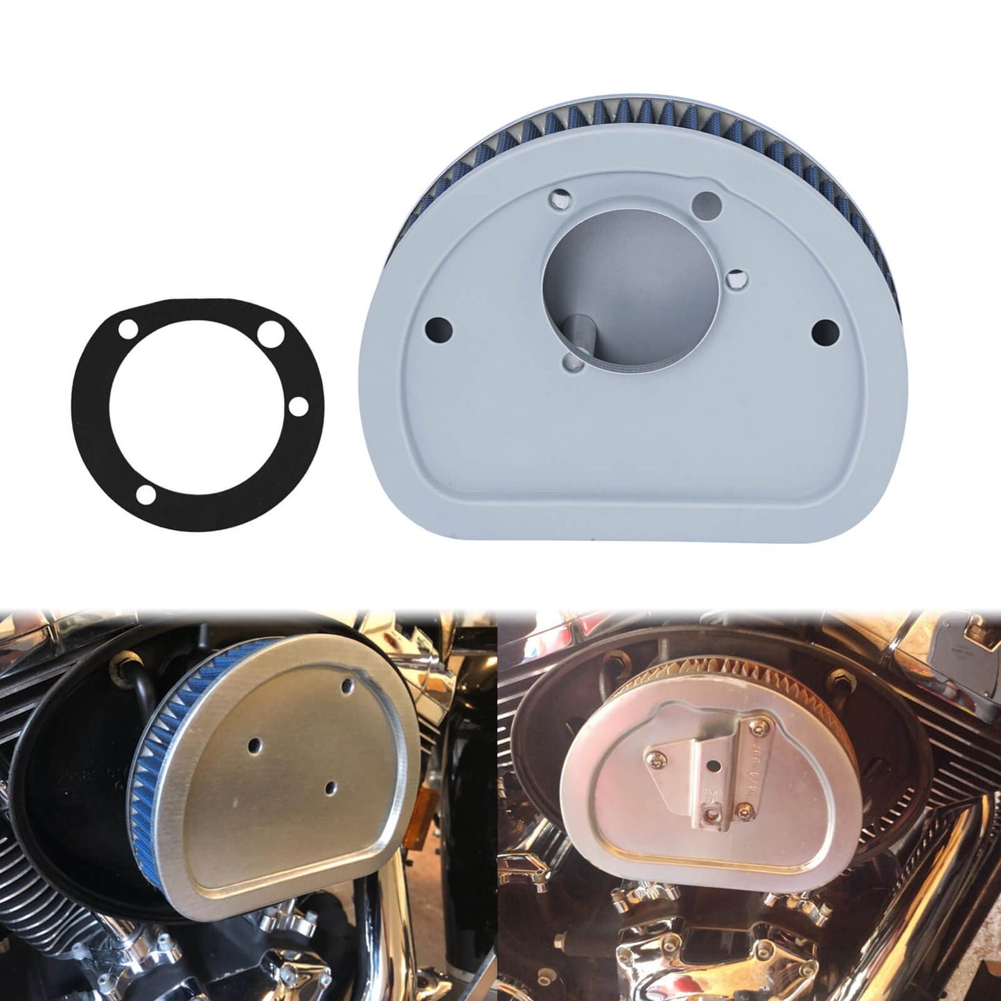 Air Filter Cleaner Element Replacement Blue For Harley Touring Softail Dyna | HCmotorku