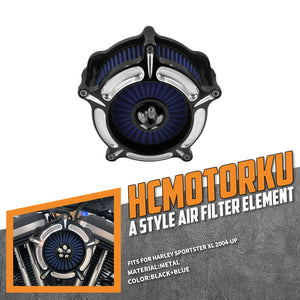 Air Filter Blue Intake Air Cleaner Chrome Fit For Sportster Iron 883 1200 2014-2022 | HCmotorku