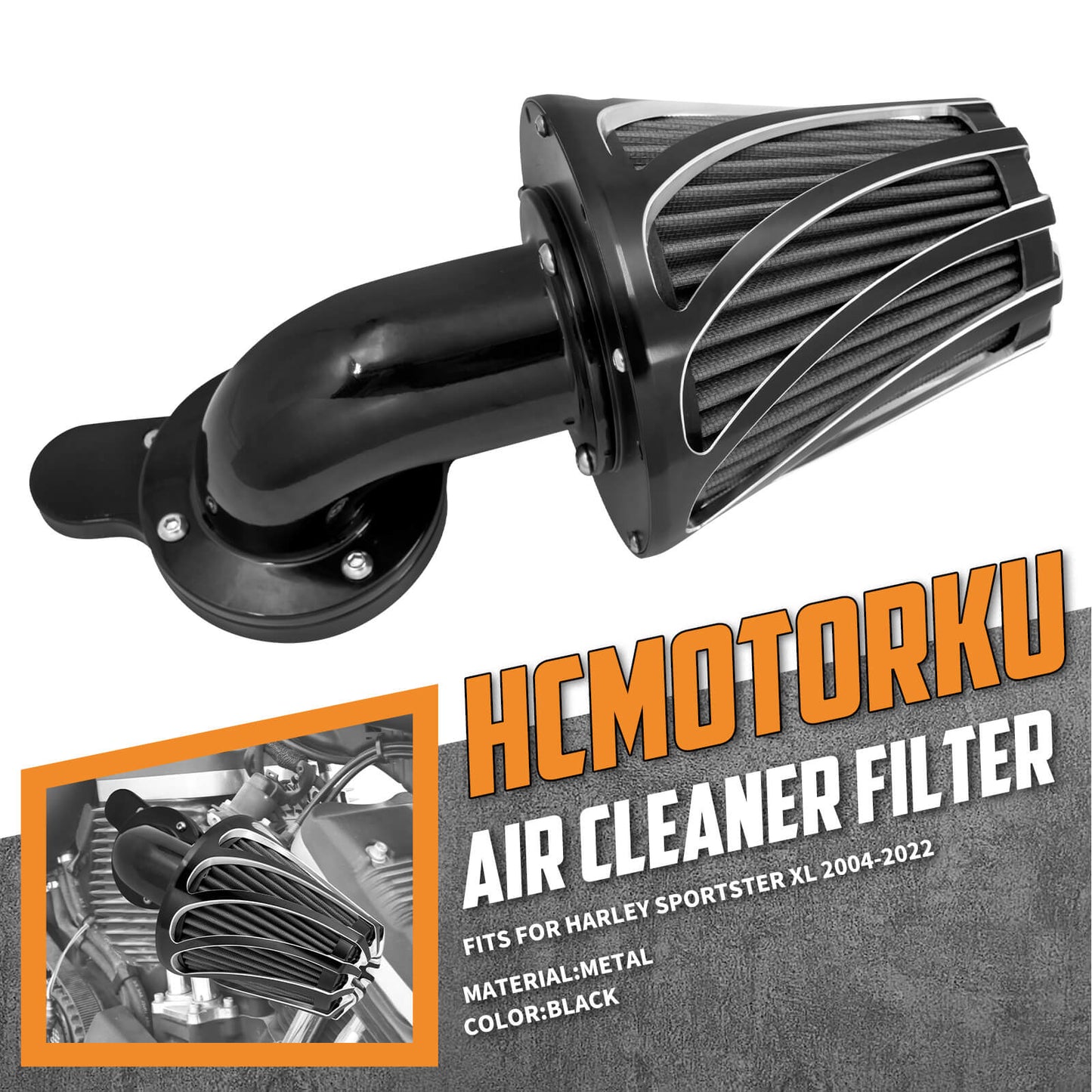 Air Cleaner Filter Grey Element Intake Fit For Harley Sportster XL 48 72 2004-2022 | HCmotorku