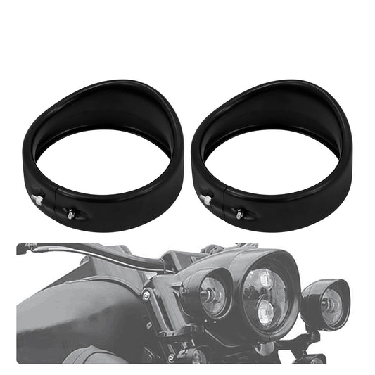 4.5 inch Auxiliary Lamp Visor Style Passing Lamp Trim Ring For Touring Matte | HCmotorku