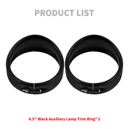 4.5 inch Auxiliary Lamp Visor Style Passing Lamp Trim Ring For Touring Matte | HCmotorku