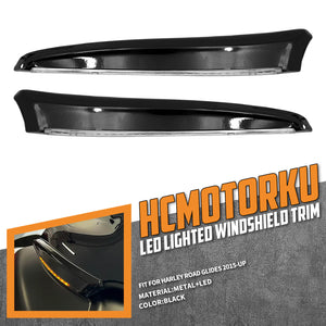Windshield Trim Lights Turn Signals Running Light Fit '15-'23 Harley Road Glide | HCmotorku