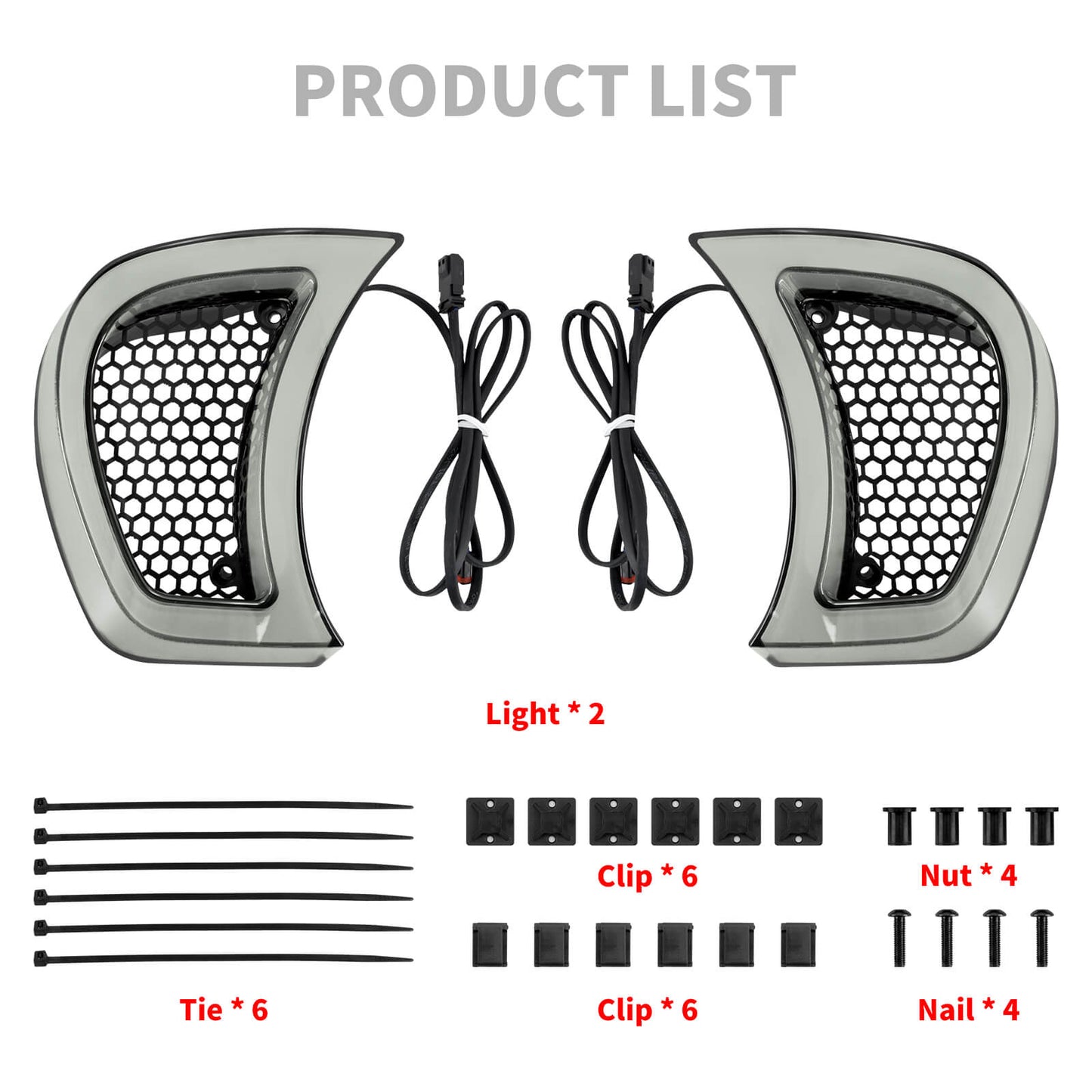 LED Headlight Vent Accents Auxiliary Lamps for Harley Road Glide 2015-2023 | HCmotorku