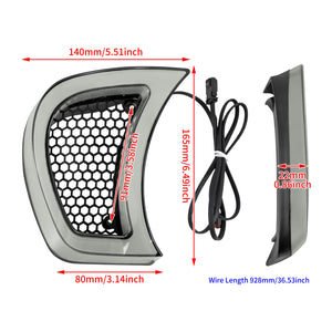 LED Headlight Vent Accents Auxiliary Lamps for Harley Road Glide 2015-2023 | HCmotorku