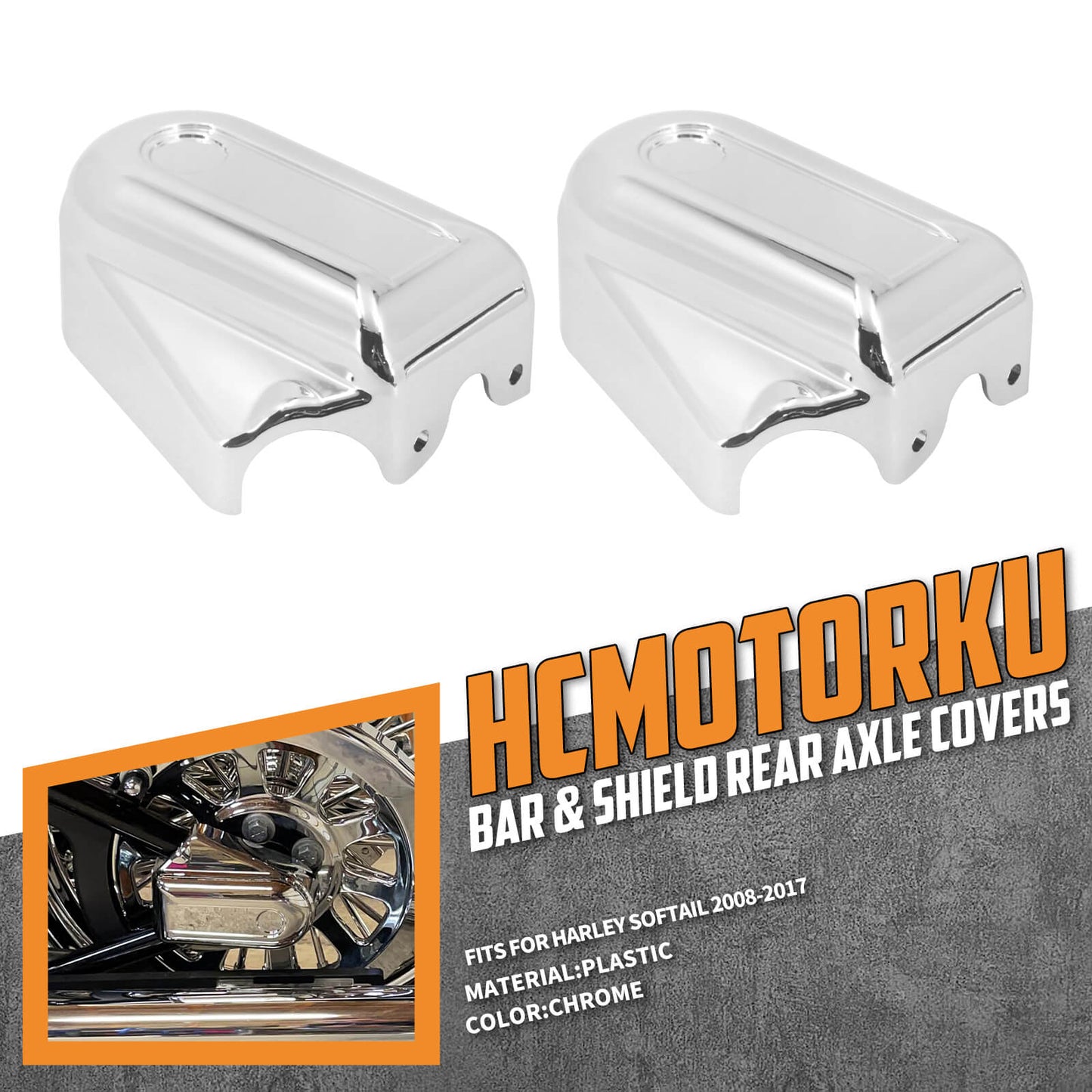 Bar Shield Rear Axle Covers Swingarm Chrome For Harley Softail Slim Deluxe 2008-2017 | HCmotorku