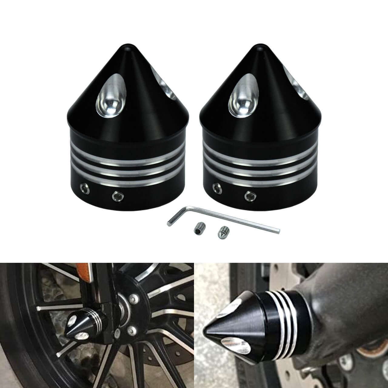 2* Front Axle Nut Cover Cap For Harley Dyna 2008-2017 Touring Trike 2008-UP | HCmotorku