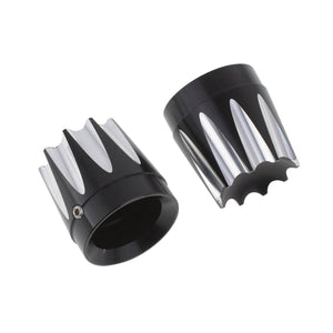 CNC Cut Front Axle Nut Covers Cap Fit For Touring FLT FLH Dyna Softail 2008-2015  | HCmotorku