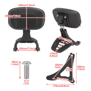 Adjustable Driver & Passenger Backrest Mounting Kit Fit for Harley Touring 2014-2023 | HCmotorku