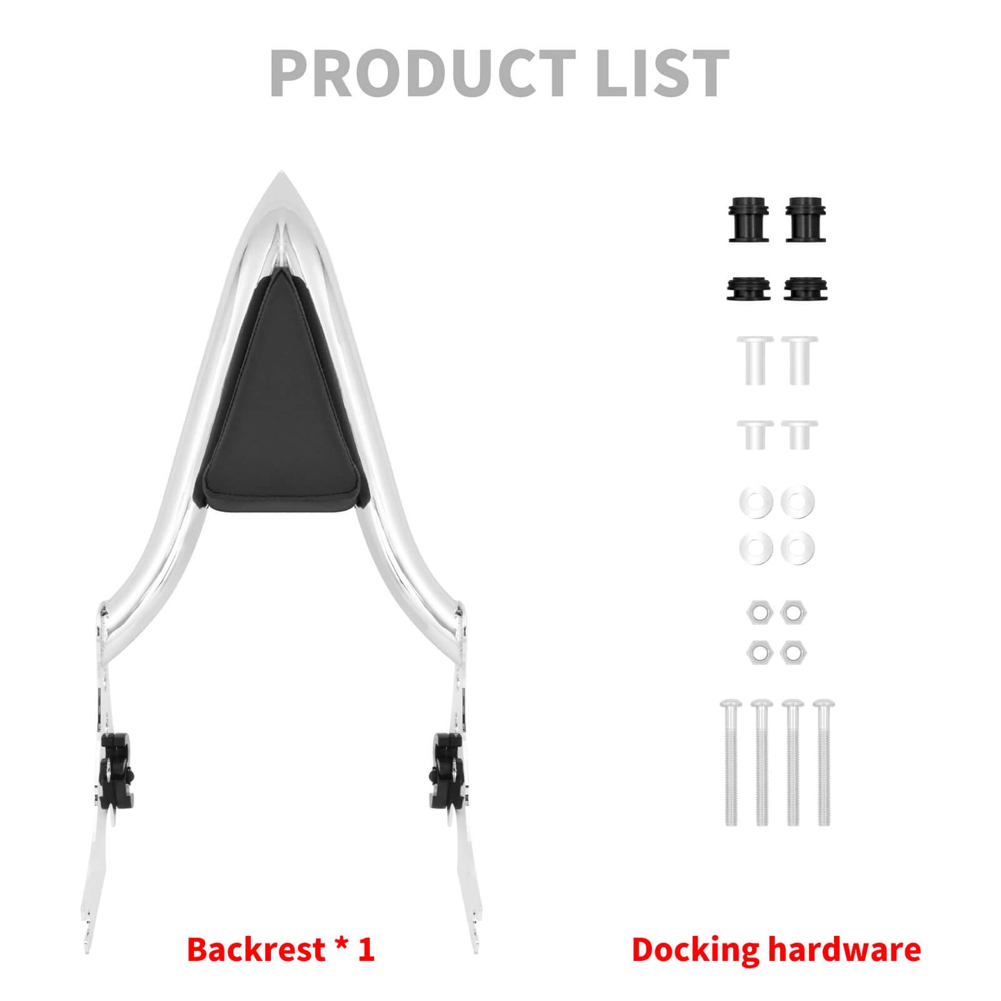 22" Rear Passenger Detachable Chrome Backrest Sissy Bar Fit For Harley Sportster | HCmotorku