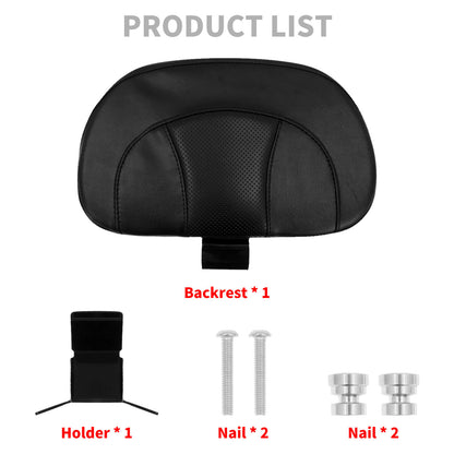 Pad Rider Backrest Black Fit For Harley Touring CVO Street Road Glide 2009-UP | HCmotorku