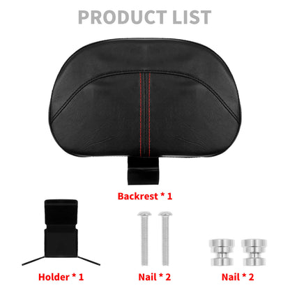 Detachable Plug-In Front Driver Backrest Pad w/ Red Cut For Harley Touring 2009-2023 | HCmotorku