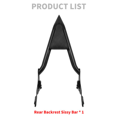 22" Detachable Sissy Bar Backrest w/ Diamond Pad Fit For Touring FLHT 2009-2023 | HCmotorku