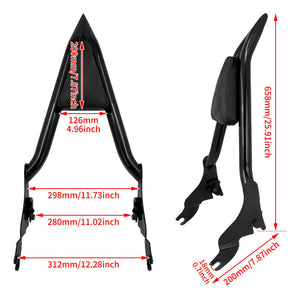 22" Detachable Sissy Bar Backrest w/ Diamond Pad Fit For Touring FLHT 2009-2023 | HCmotorku
