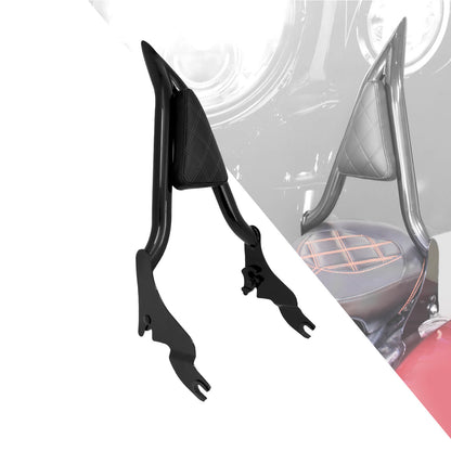 16" Detachable Sissy Bar Backrest w/ Diamond Pad Fit For Touring FLHT 2009-2023 | HCmotorku