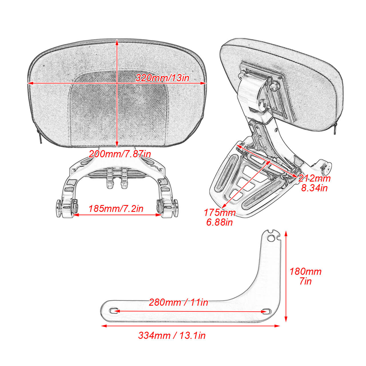 Multi-Purpose Driver & Passenger Backrest Mounting Fit For Indian Scout 2014-2020 | HCmotorku