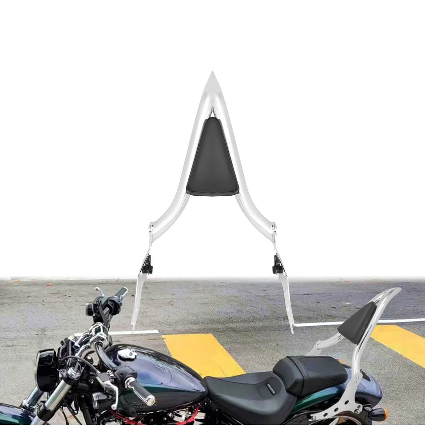 Backrest Sissy Bar Chrome W/ Pad For Harley Softail Fat Boy 2018-UP Breakout 2013 | HCmotorku