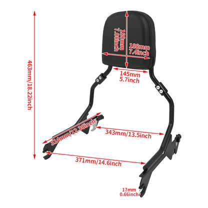 Sissy Bar Backrest W/ Pad Docking Kit For Harley Softail Fat Boy Breakout 2018-2024 | HCmotorku