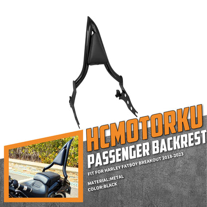 Detachable Rear Passenger Backrest Sissy Bar Black For Harley Fat Boy Breakout | HCmotorku