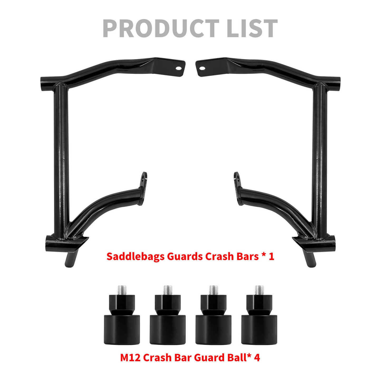 Crash Bars 4* Black Slider Bolt Cap Saddlebags Guards For Harley Touring Road Street Glide 1997-UP | HCmotorku