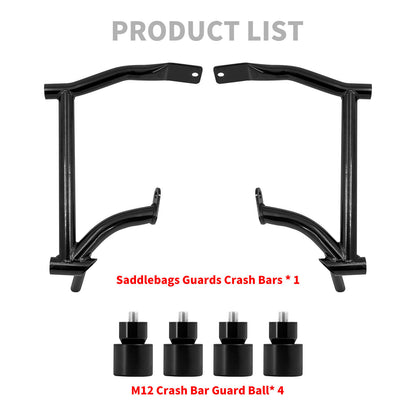 Crash Bars 4* Black Slider Bolt Cap Saddlebags Guards For Harley Touring Road Street Glide 1997-UP | HCmotorku