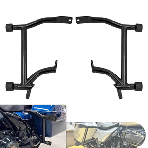 Crash Bars 4* Black Slider Cap Saddlebags Guards For Harley Touring Road Street Glide 2009-2025 | HCmotorku
