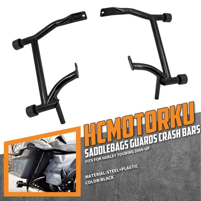 Crash Bars 4* Black Slider Bolt Cap Saddlebags Guards For Harley Touring Road Street Glide 1997-UP | HCmotorku