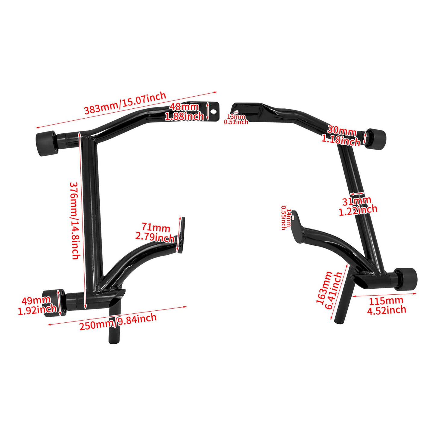 Crash Bars 4* Black Slider Bolt Cap Saddlebags Guards For Harley Touring Road Street Glide 1997-UP | HCmotorku