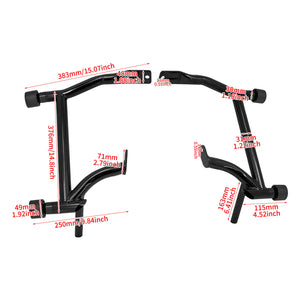 Crash Bars 4* Black Slider Cap Saddlebags Guards For Harley Touring Road Street Glide 2009-2025 | HCmotorku