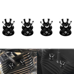4x Crown Head Bolts Topper Covers Spark Plug Nut Cap Fit Harley Twin Cam | HCmotorku