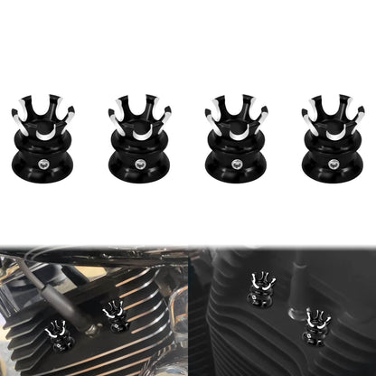 4x Crown Head Bolts Topper Covers Spark Plug Nut Cap Fit For Harley Twin Cam | HCmotorku