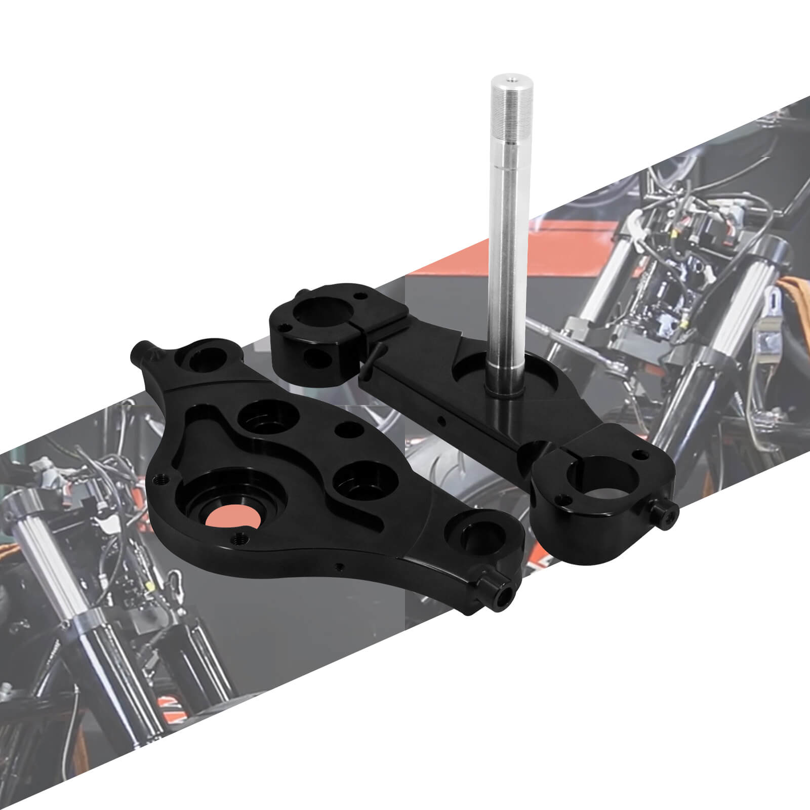 thumbnail image 2 of ULTIMA 6° Raked Triple Trees – Fit 1997-2013 Harley Touring Dresser / Bagger – KCINT 2 of 3