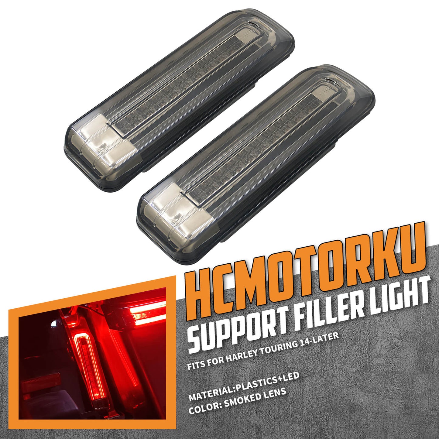 LED Support Filler Brake Turn Signal Light Fit For Harley Street Glide FLHX 2014-UP | HCmotorku