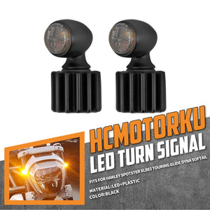 2x Super Mini Running Brake Indicator Turn Signal Lights Black Fit For Harley | HCmotorku