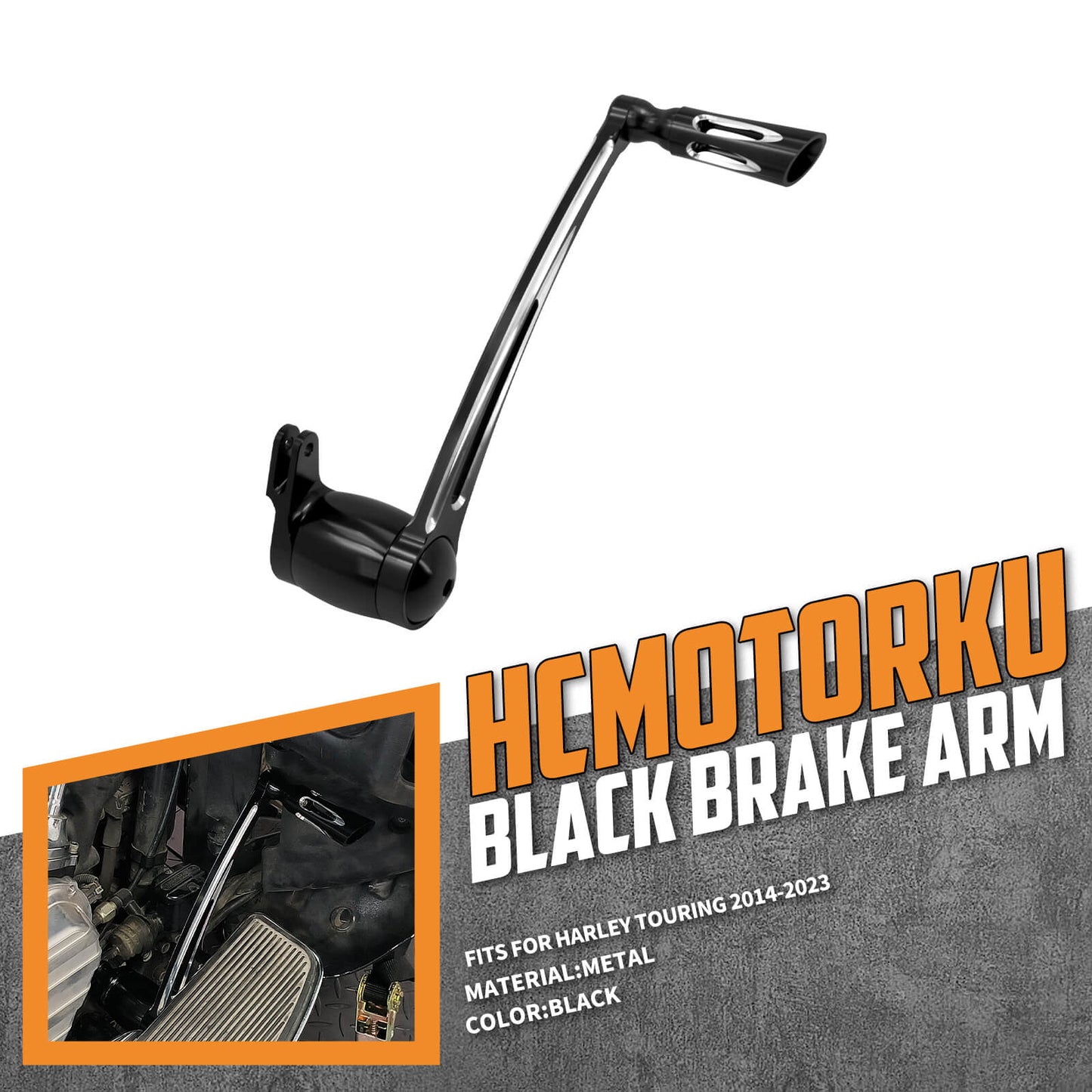 Brake Arm Lever w/ Peg Pedal Black Fits For Harley Electra Road Glide 2014-2023 | HCmotorku