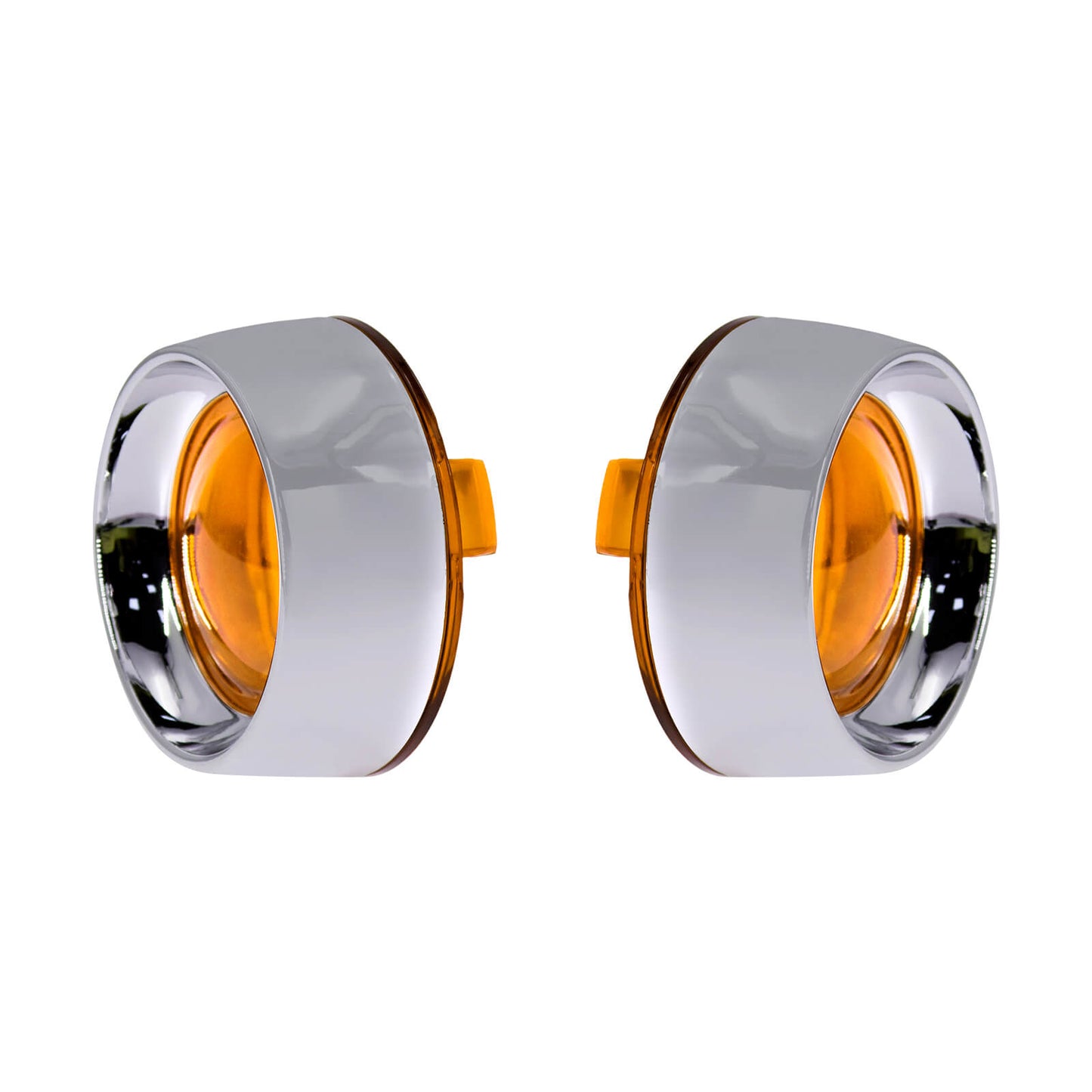 Trim Ring Bullet Turn Signal Lens Cover Amber Chrome Fit For Harley Softail Dyna | HCmotorku