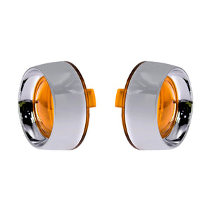 Trim Ring Bullet Turn Signal Lens Cover Amber Chrome Fit For Harley Softail Dyna | HCmotorku