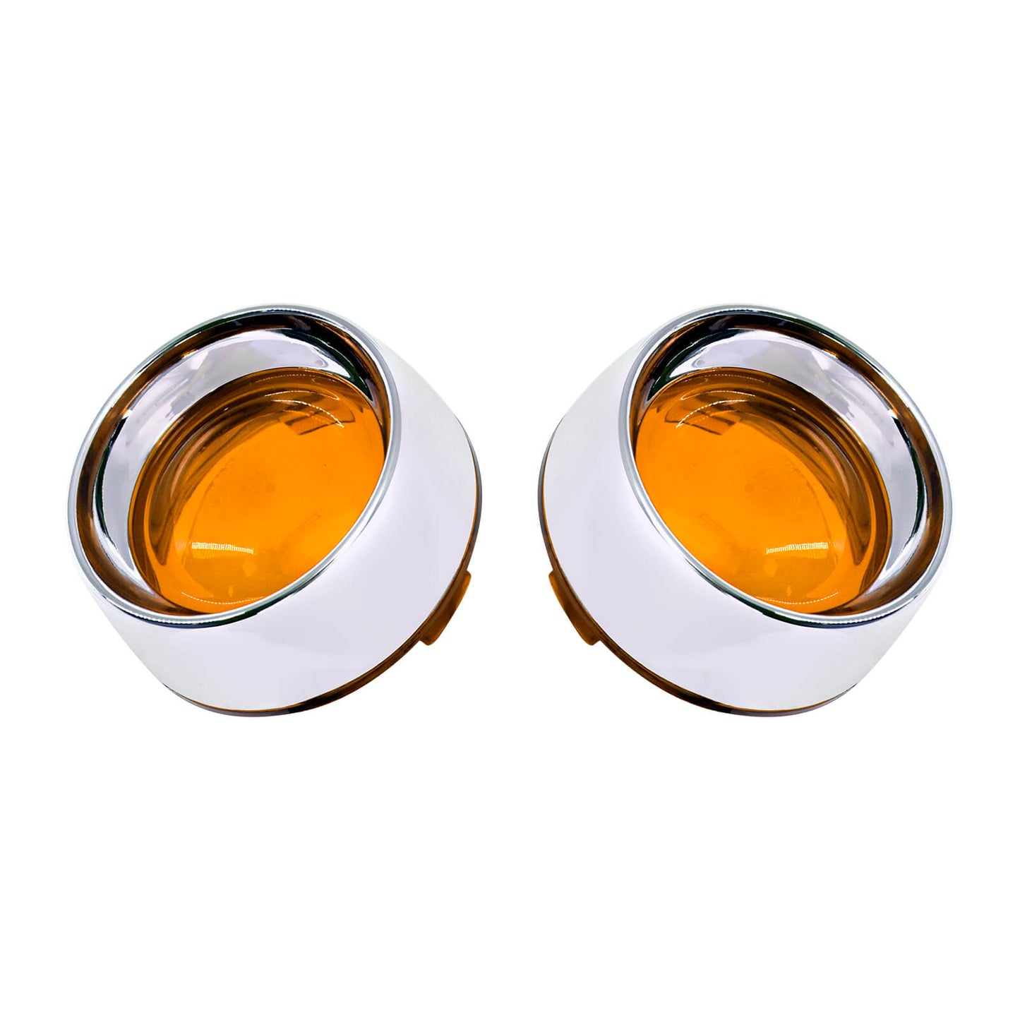 Trim Ring Bullet Turn Signal Lens Cover Amber Chrome Fit For Harley Softail Dyna | HCmotorku