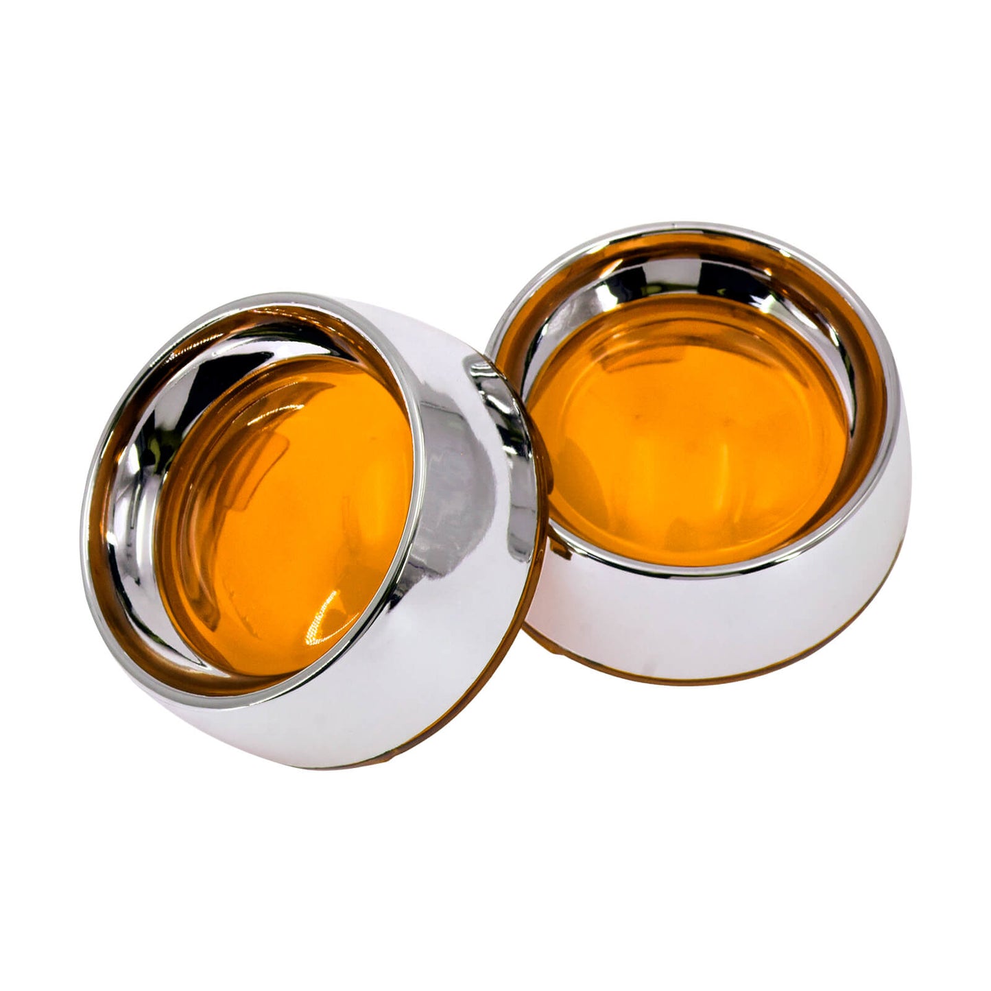 Trim Ring Bullet Turn Signal Lens Cover Amber Chrome Fit For Harley Softail Dyna | HCmotorku