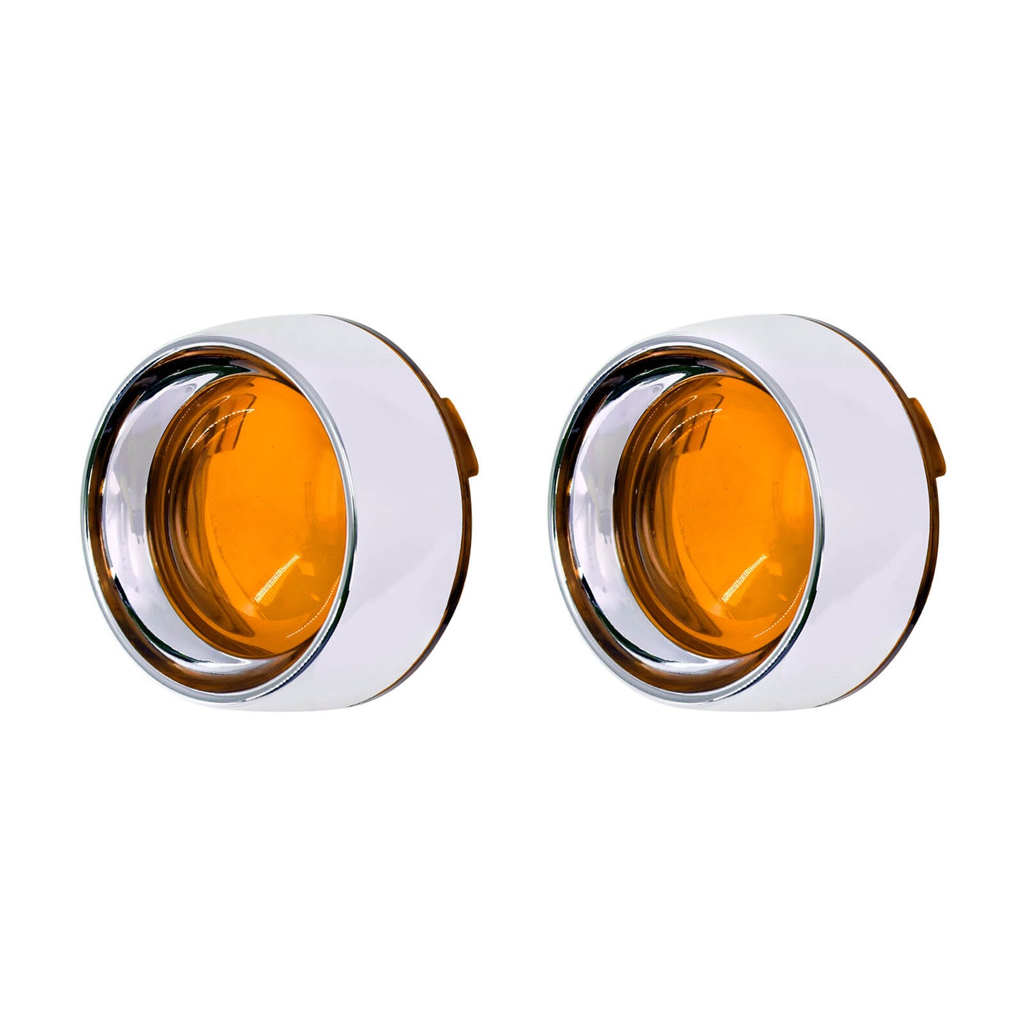 Trim Ring Bullet Turn Signal Lens Cover Amber Chrome Fit For Harley Softail Dyna | HCmotorku