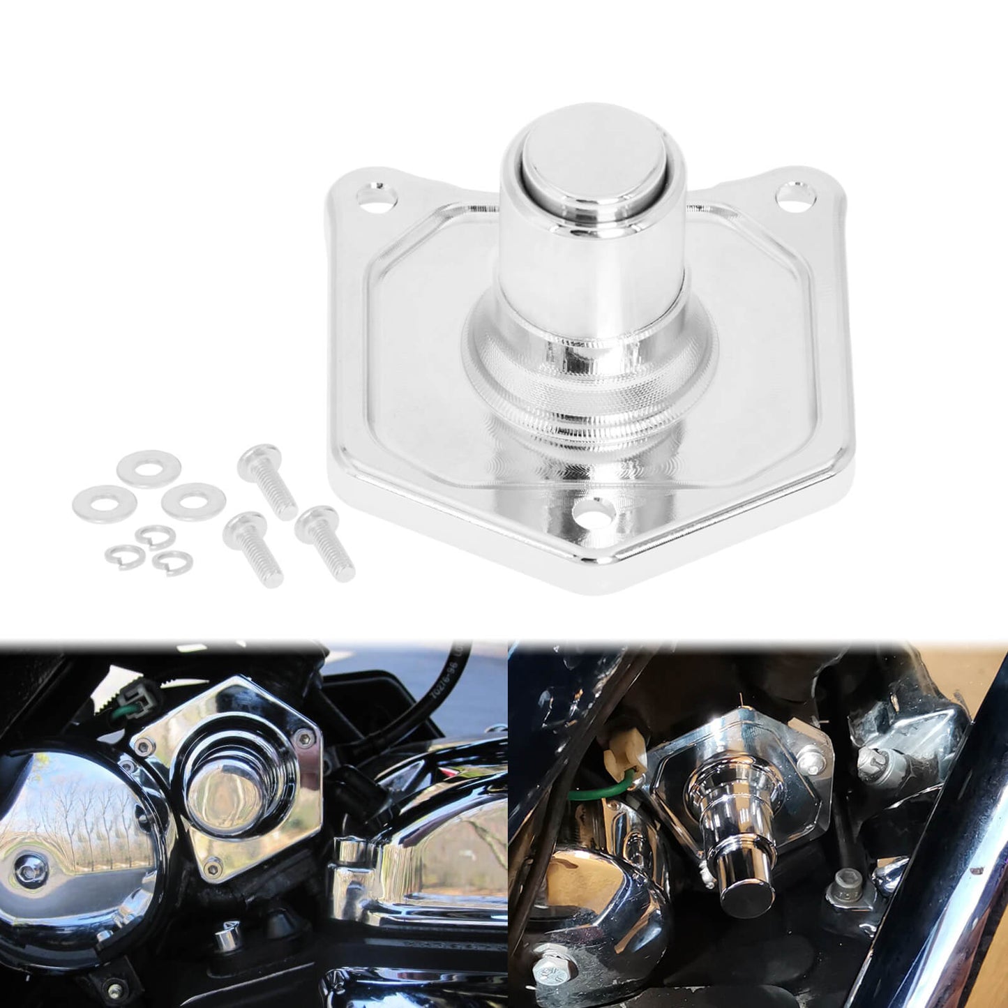 CNC Solenoid Chrome Cover Push Button Starter Fit For Harley Twin Cam 1999-2017 | HCmotorku