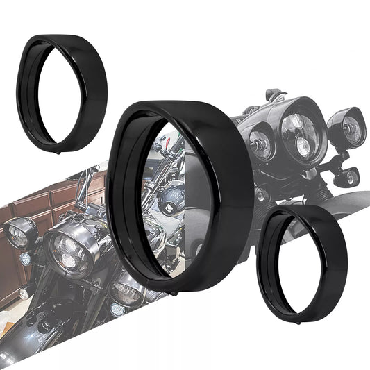 7" Headlight 4.5" Fog Light Trim Ring Visor Bezel Fit For Harley Road King 1994-UP | HCmotorku